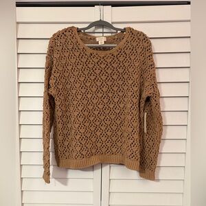 Nicole Miller Women's Brown Crochet Sweater